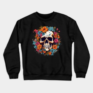 Skull Flower Guitar Fusion Crewneck Sweatshirt